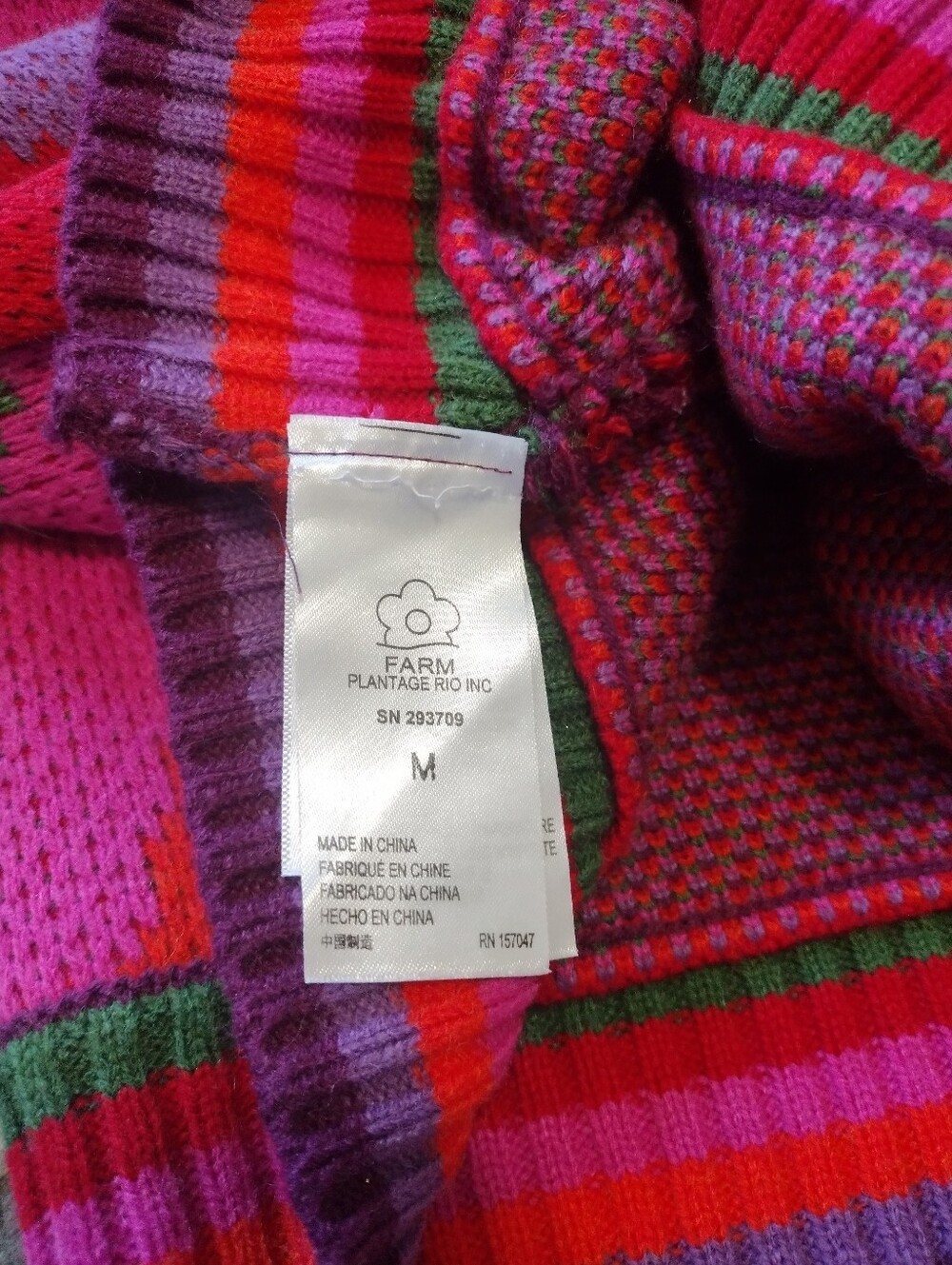 FARM Rio Abstract Colorblock Crewneck Sweater - Picture 5 of 5